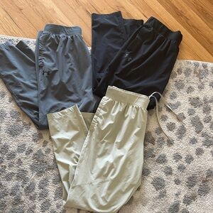 Under Armour Men's Jogger Pants Trio - Black, Gray, and Tan